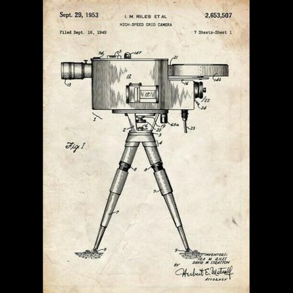 Film Movie Cinema Camera Projector Patent Wall Art Print Set of 6 - Picture 4 of 7